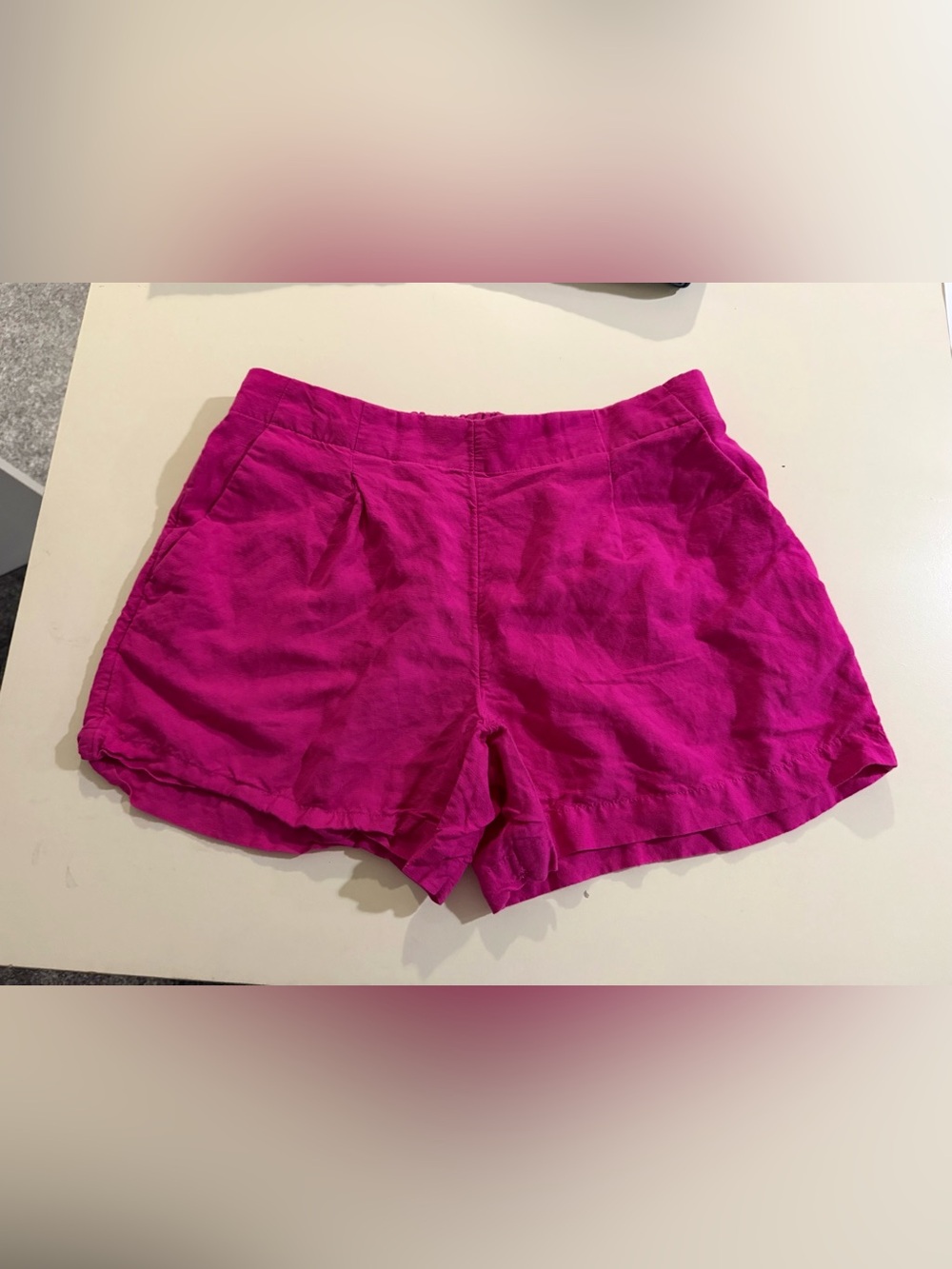 Loft pink linen blend shorts